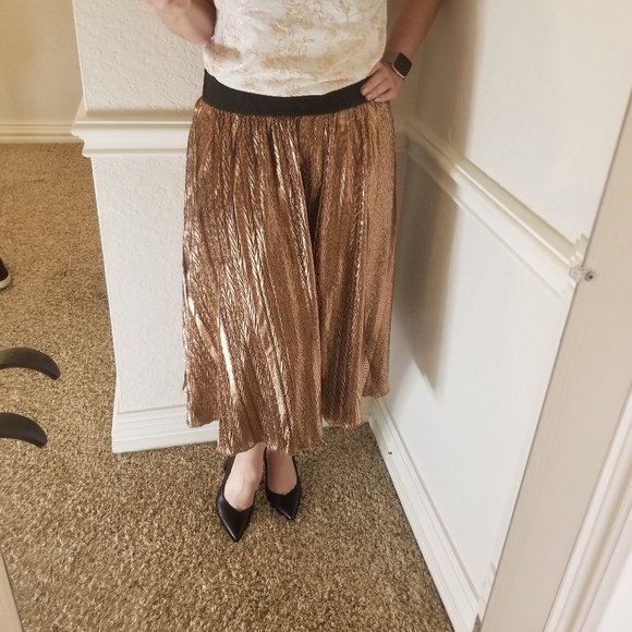 NWOT LuLaRoe Metallic Jill Skirt - Picture 4 of 9